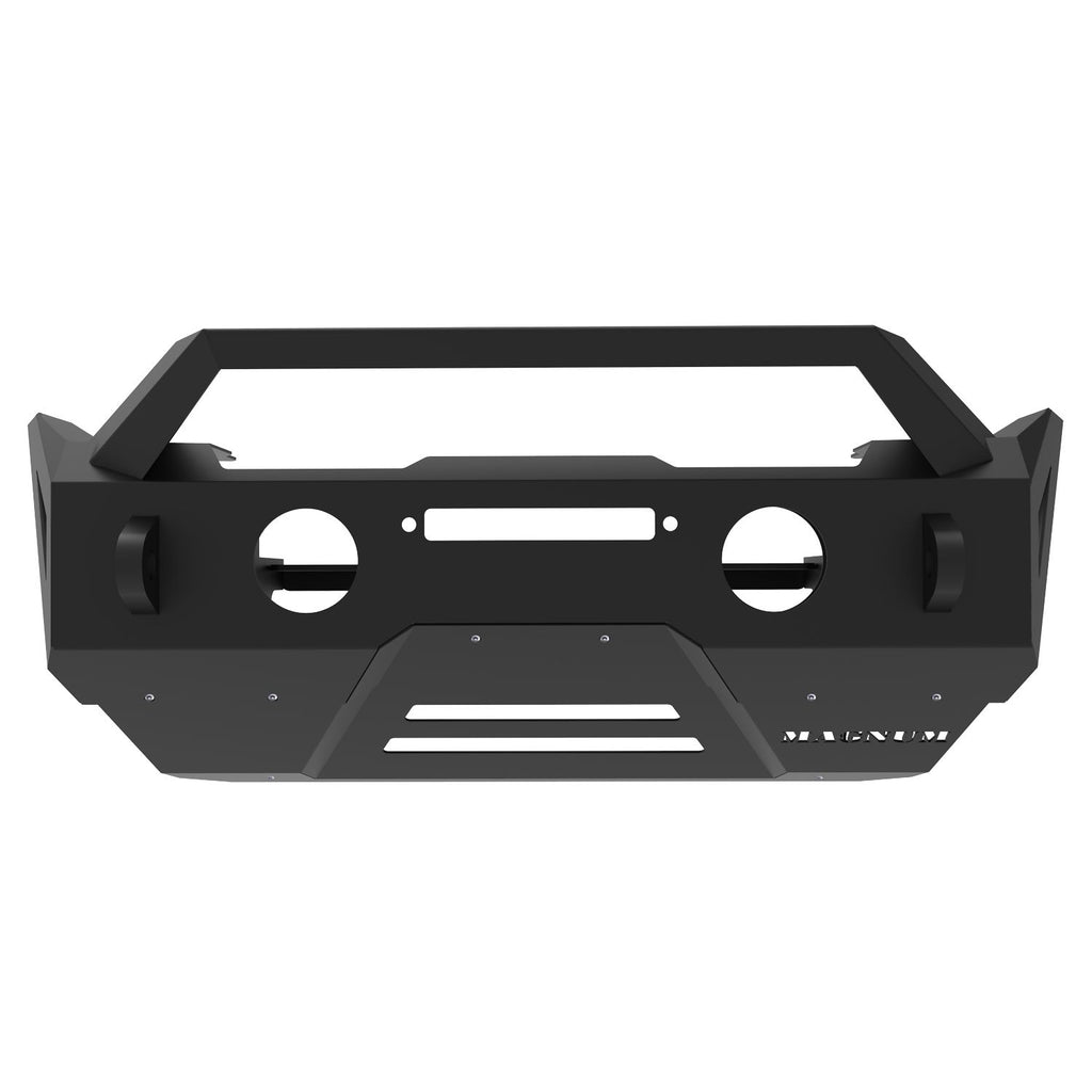 Raptor Series Magnum Front Full Width Winch Ready Bumpers Black Textured Alloy Steel FBM36JPN-RT