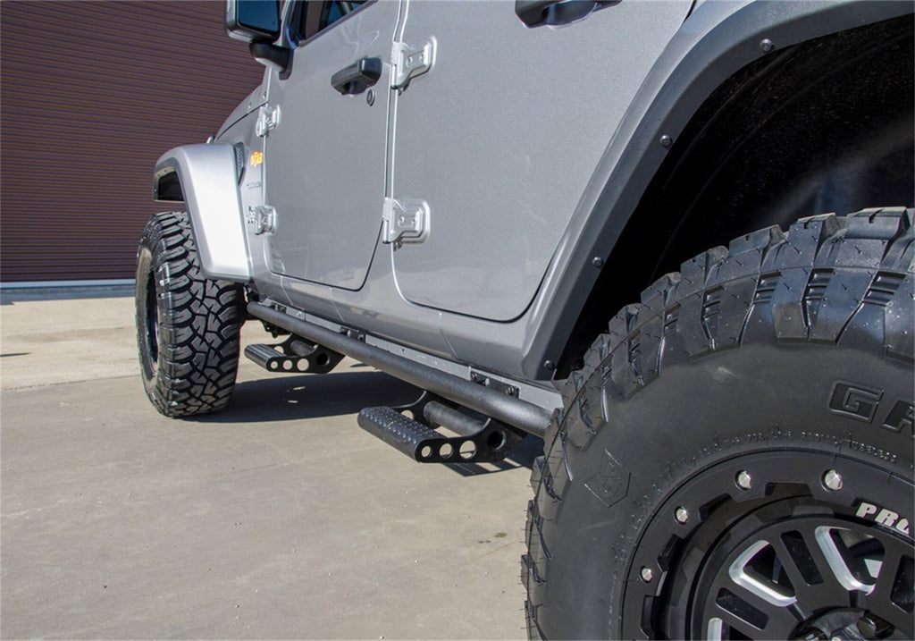 N-Fab RKR Step Sys-Full Len (1 Stp Mnts/1 Stp)-18-23 Wrangler JL 4Dr-TX Blk J184RKRS4