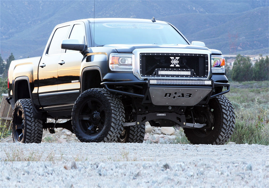 N-Fab RSP PreRunner Front Bumper-Direct Fit (1-38in. Rigid E)-14-15 Silv1500-TXBlk C141LRSP-TX