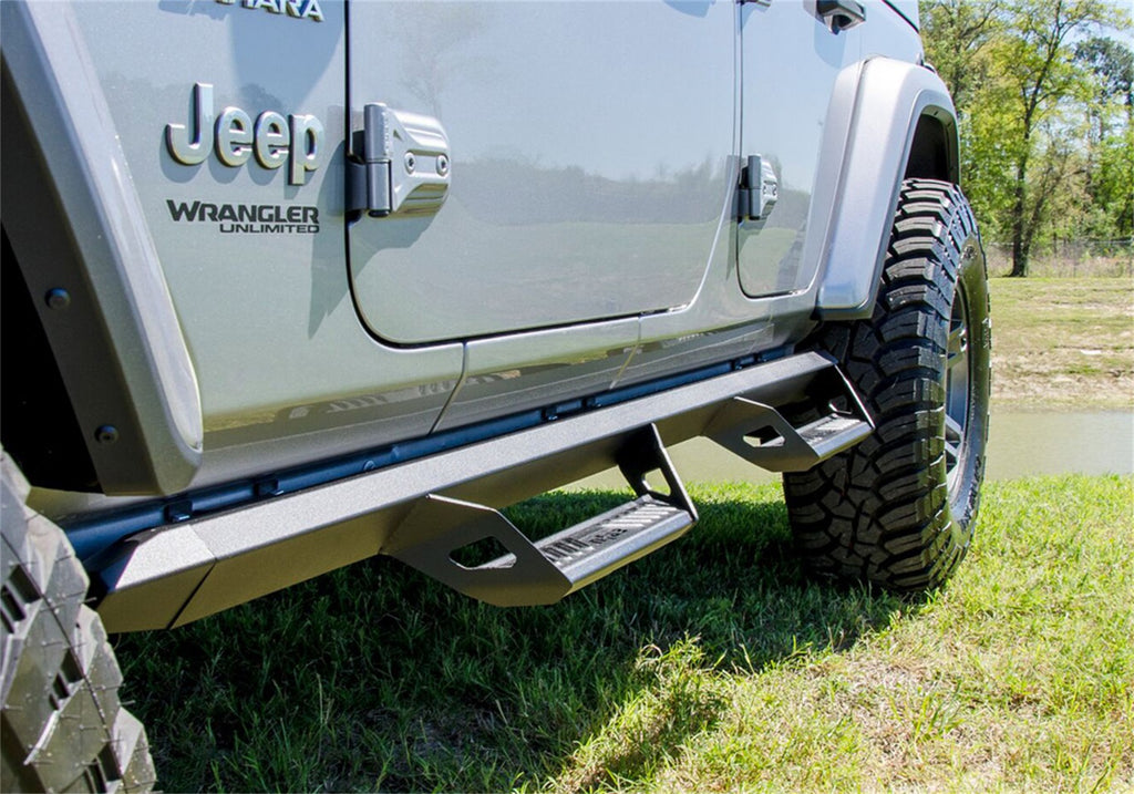 N-Fab Predator Pro-Cab Len (2 Steps)-18-23 Wrangler JL 4Dr-TX Blk PRJ1863-TX