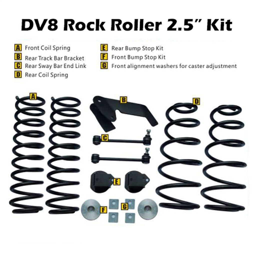 DV8 Offroad Rock Roller Lift Kit RR25JK-01