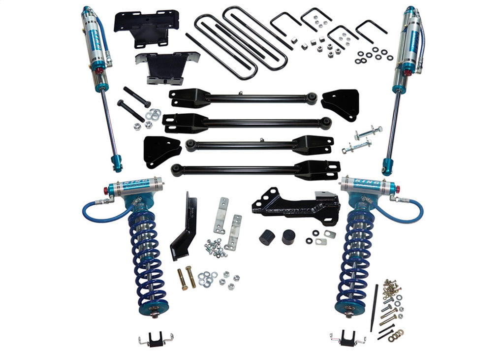 Superlift 4in. King Ed 4-Link Lift Kit-17-22 F250/350 4WD w King Frt Clvrs/Res Rr Shcks K166KG