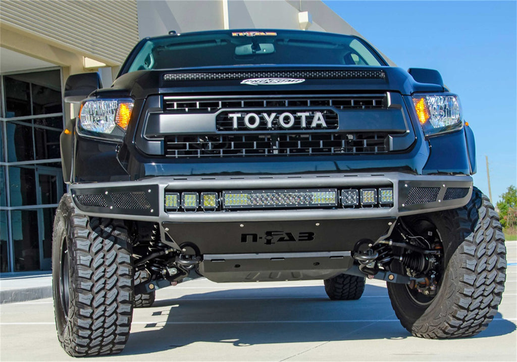 N-Fab M-RDS PreRunner Front Bumper (1 Pc) w/Skid Plate-14-21 Tundra-TX Blk T141MRDS-TX