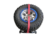 Load image into Gallery viewer, N-Fab Gloss Black Bed Mounted Tire Carrier w/Red Strap BM1TCRD