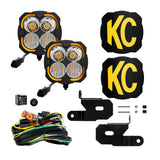 KC Hilites FLEX ERA 4 - 2-Light System - Pillar Mount - 80W Combo Beam - for 18-21 Jeep JL / JT