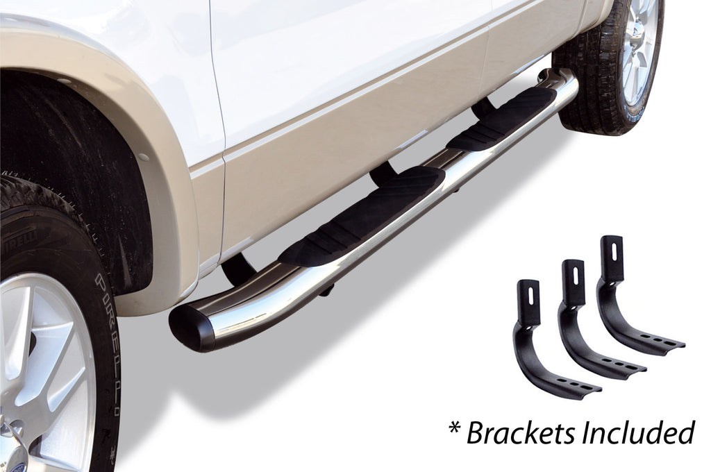 Big Country Truck Accessories 395059808 - 5 WIDESIDER XL Side Bars With Mounting Bracket Kit - Chrome