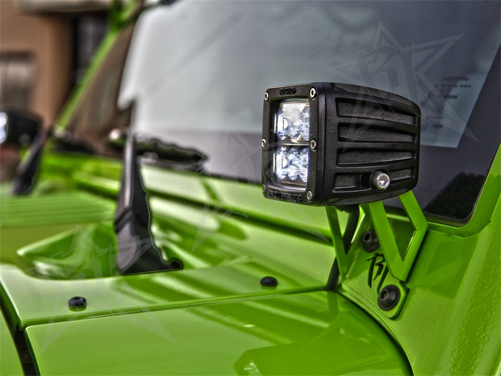 Rigid Industries RIGID 2007-2018 Jeep JK A-Pillar Mount Kit; Fits D-Series or Radiance POD Lights 40331