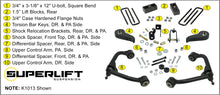 Load image into Gallery viewer, Superlift 3in. Lift Kit-20-22 Silv/Sierra HD w/Fox 2.0 Shocks w/out Overload Leaf Springs K1013F